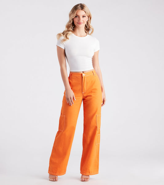 On Repeat Contrast Stitch Wide-Leg Pants